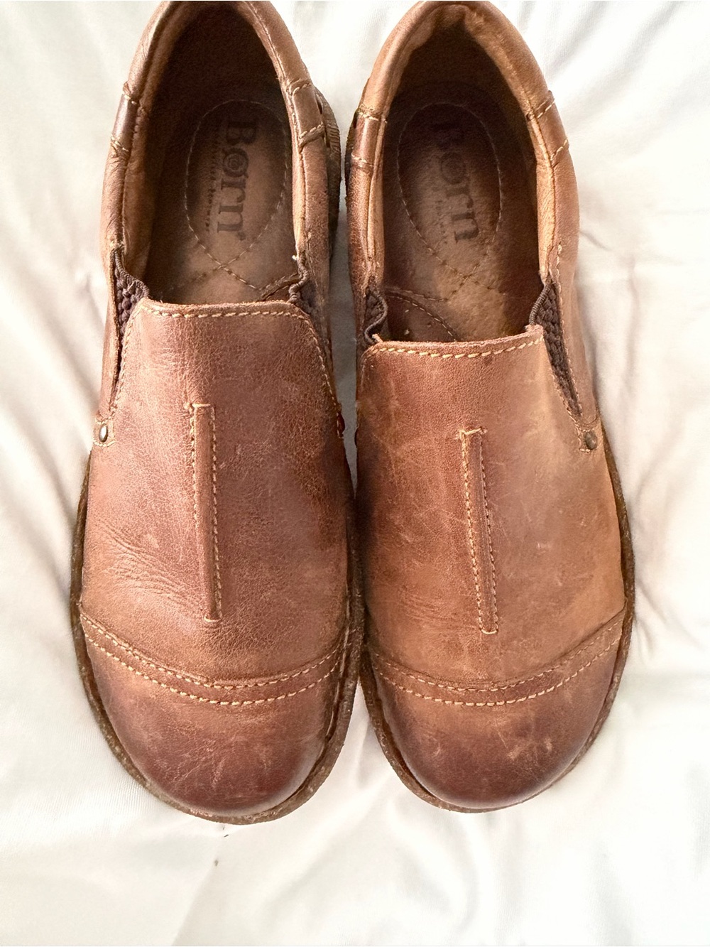 Born women’s  Slip-On Leather Loafers in Brown